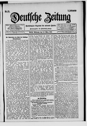 Deutsche Zeitung on Mar 14, 1900