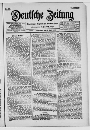 Deutsche Zeitung on Apr 19, 1900