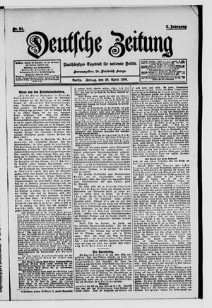 Deutsche Zeitung vom 20.04.1900