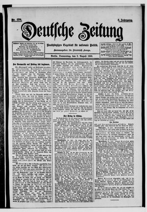 Deutsche Zeitung on Aug 2, 1900