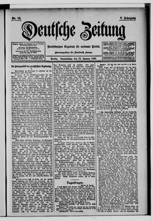 Deutsche Zeitung vom 16.01.1902