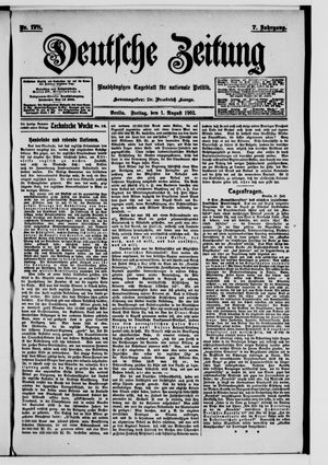 Deutsche Zeitung on Aug 1, 1902
