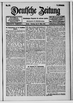 Deutsche Zeitung on Mar 17, 1903