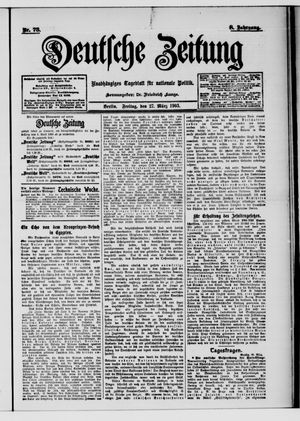 Deutsche Zeitung on Mar 27, 1903