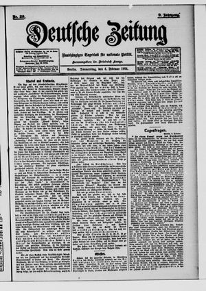 Deutsche Zeitung vom 04.02.1904