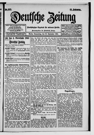Deutsche Zeitung on Sep 28, 1905