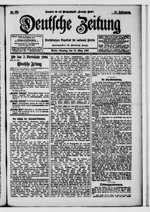 Deutsche Zeitung on Mar 18, 1906
