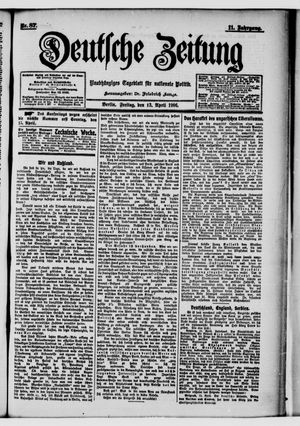 Deutsche Zeitung on Apr 13, 1906
