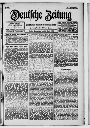 Deutsche Zeitung on Apr 21, 1906