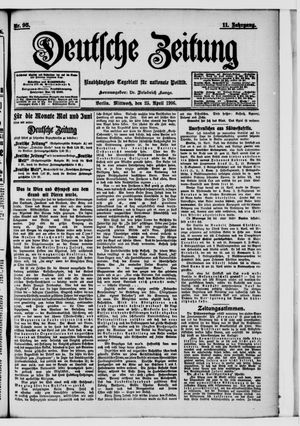 Deutsche Zeitung vom 25.04.1906