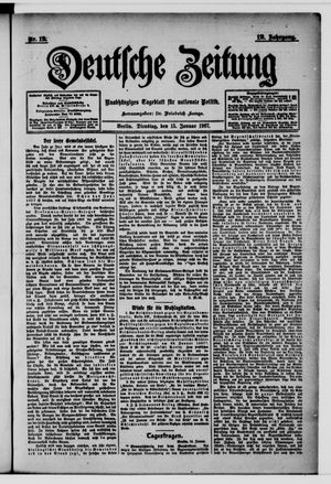 Deutsche Zeitung on Jan 15, 1907