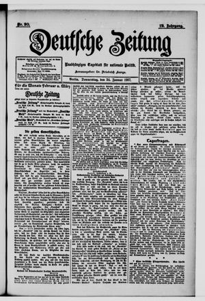 Deutsche Zeitung on Jan 24, 1907