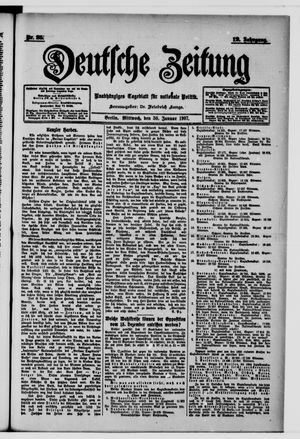 Deutsche Zeitung on Jan 30, 1907