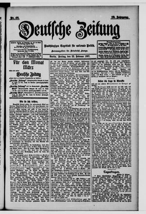 Deutsche Zeitung on Feb 22, 1907