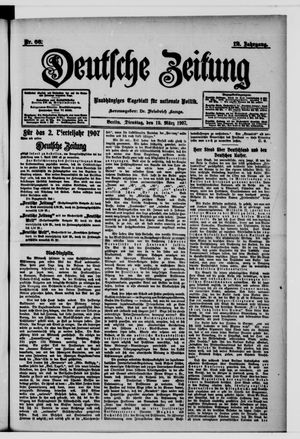 Deutsche Zeitung on Mar 19, 1907