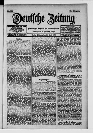 Deutsche Zeitung on Apr 10, 1907