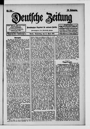 Deutsche Zeitung on Apr 11, 1907