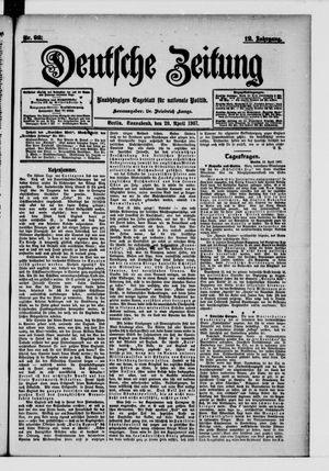 Deutsche Zeitung vom 20.04.1907