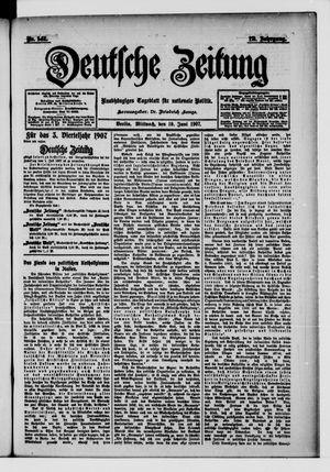 Deutsche Zeitung on Jun 19, 1907