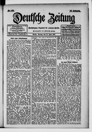 Deutsche Zeitung on Jun 21, 1907
