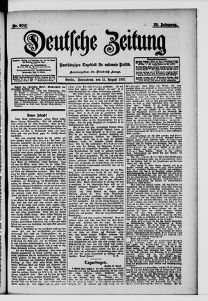 Deutsche Zeitung vom 31.08.1907