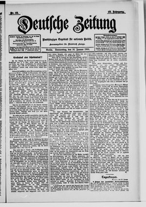 Deutsche Zeitung on Jan 16, 1908