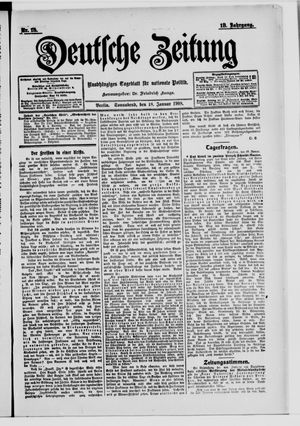 Deutsche Zeitung on Jan 18, 1908