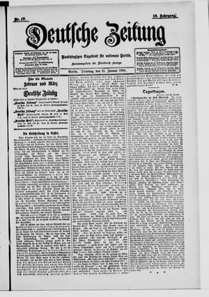 Deutsche Zeitung on Jan 21, 1908