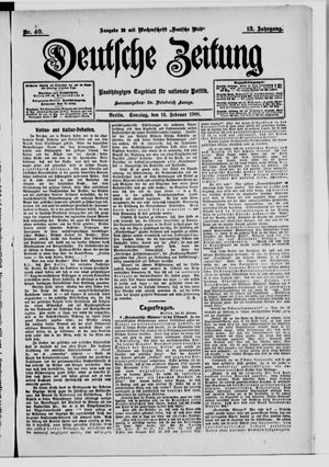Deutsche Zeitung vom 16.02.1908