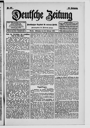 Deutsche Zeitung on Feb 26, 1908