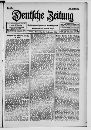 Deutsche Zeitung on Feb 27, 1908