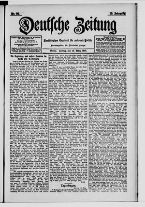 Deutsche Zeitung vom 13.03.1908