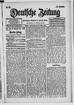 Deutsche Zeitung on Mar 26, 1908