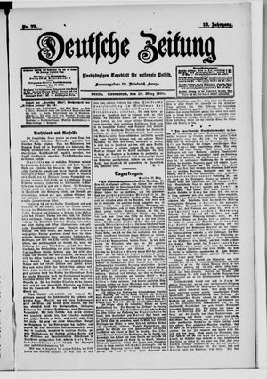 Deutsche Zeitung on Mar 28, 1908
