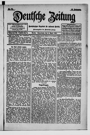 Deutsche Zeitung on Apr 4, 1908