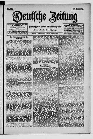 Deutsche Zeitung vom 09.04.1908