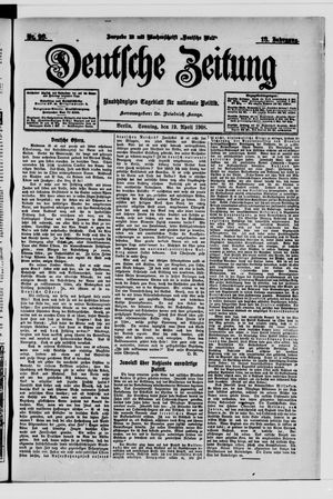 Deutsche Zeitung vom 19.04.1908