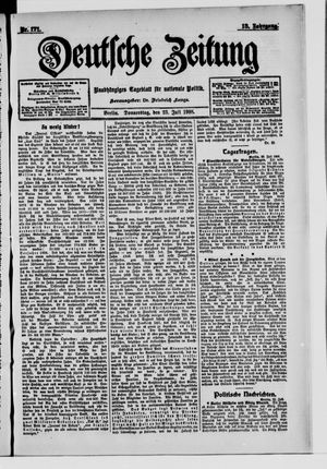 Deutsche Zeitung on Jul 23, 1908