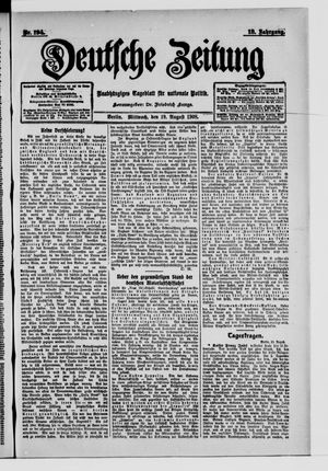 Deutsche Zeitung vom 19.08.1908