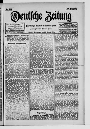 Deutsche Zeitung vom 29.08.1908