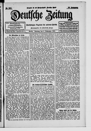 Deutsche Zeitung vom 06.09.1908