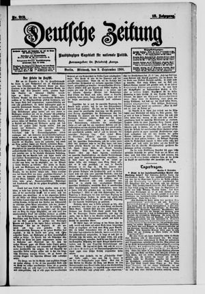 Deutsche Zeitung vom 09.09.1908