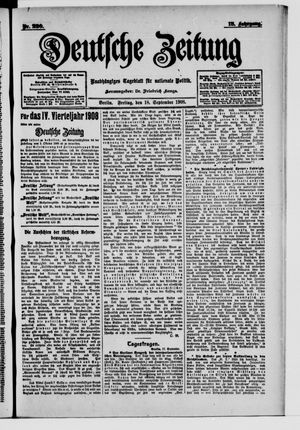 Deutsche Zeitung on Sep 18, 1908