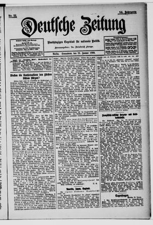 Deutsche Zeitung on Jan 23, 1909