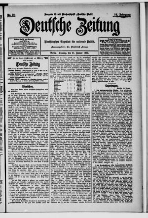Deutsche Zeitung on Jan 31, 1909