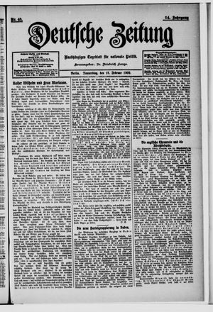 Deutsche Zeitung vom 18.02.1909