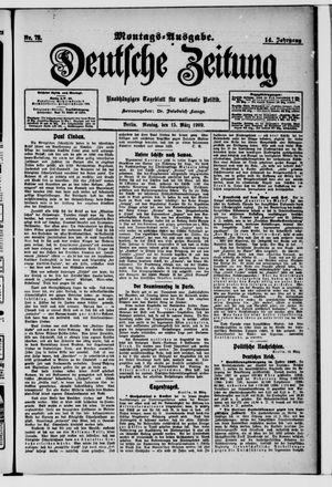 Deutsche Zeitung on Mar 15, 1909