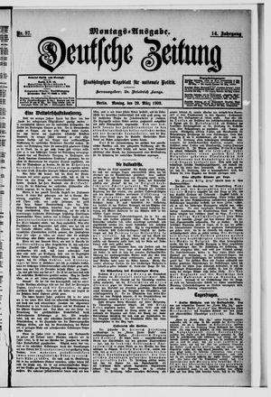 Deutsche Zeitung vom 29.03.1909