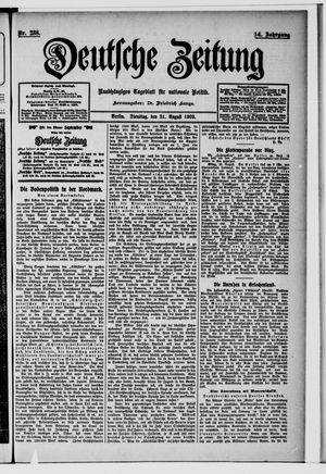 Deutsche Zeitung vom 31.08.1909