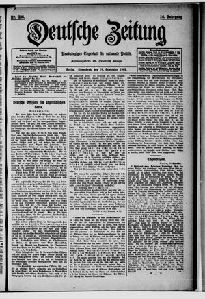 Deutsche Zeitung vom 18.09.1909